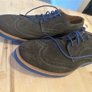 Stafford Tailored Culture Mens Suede Shoes Gray and Blue Lace Up Size 10.5 M US